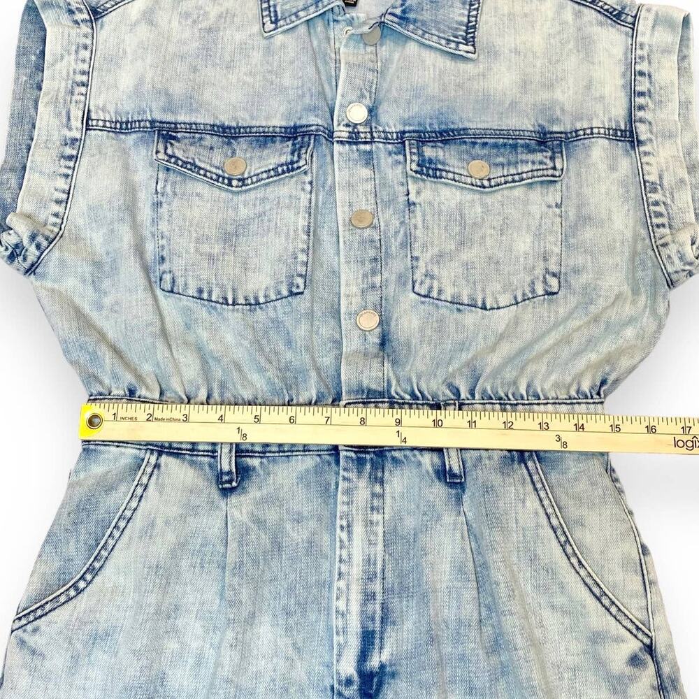 Revolve x Blank NYC Romper Women's Medium Blue Blind Journey Washed Denim - Picture 13 of 16